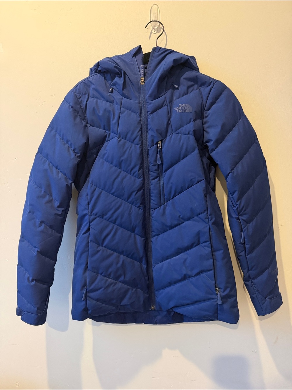 The North Face Royal Blue Quilted Hooded Puffer Jacket